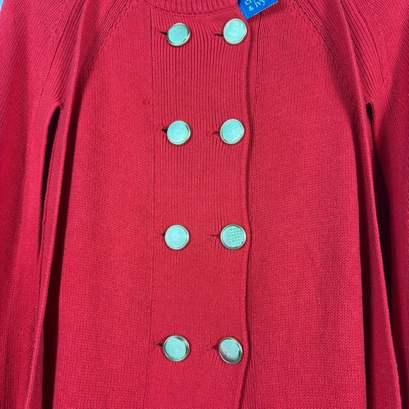 Crown Ivy Poncho One Size Red Holiday Cape Wrap Soft Warm Lightweight Shawl NWT - Picture 5 of 8